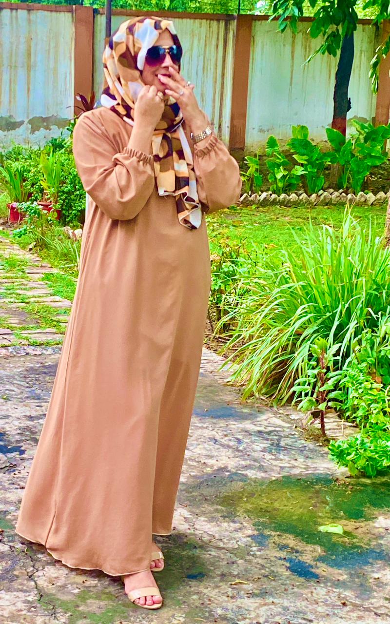 chocolate brown elegant abaya